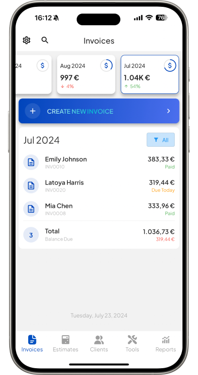 Invoice Fly Mobile App