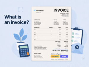 An invoice, with payment methods and invoice elements