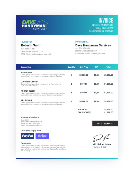 Invoice vs. Bill - Invoice