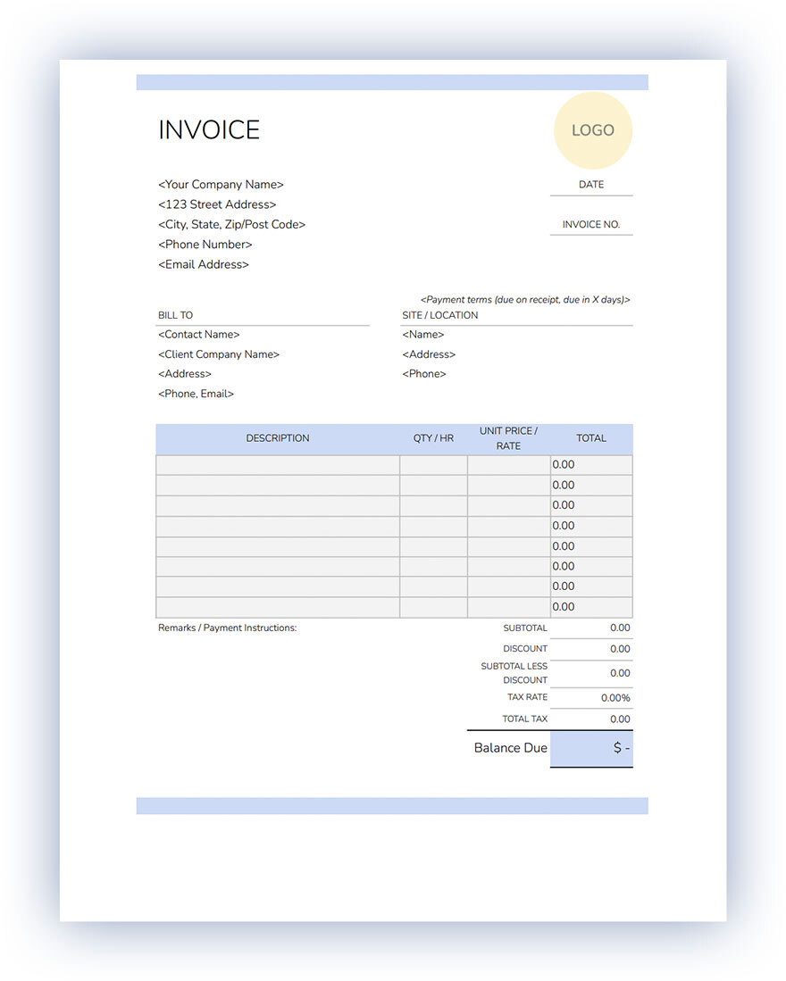 125 Free Invoice Template Download PDF Word Excel Google Formats 125 Free Invoice Template Download PDF Word Excel Google Formats