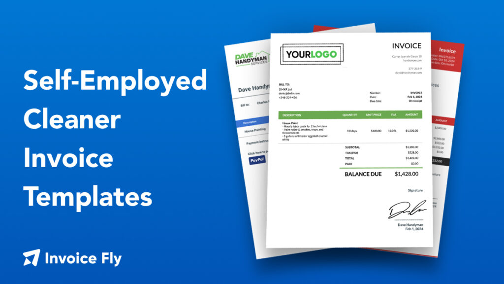 Self-Employed Cleaner Invoice Template