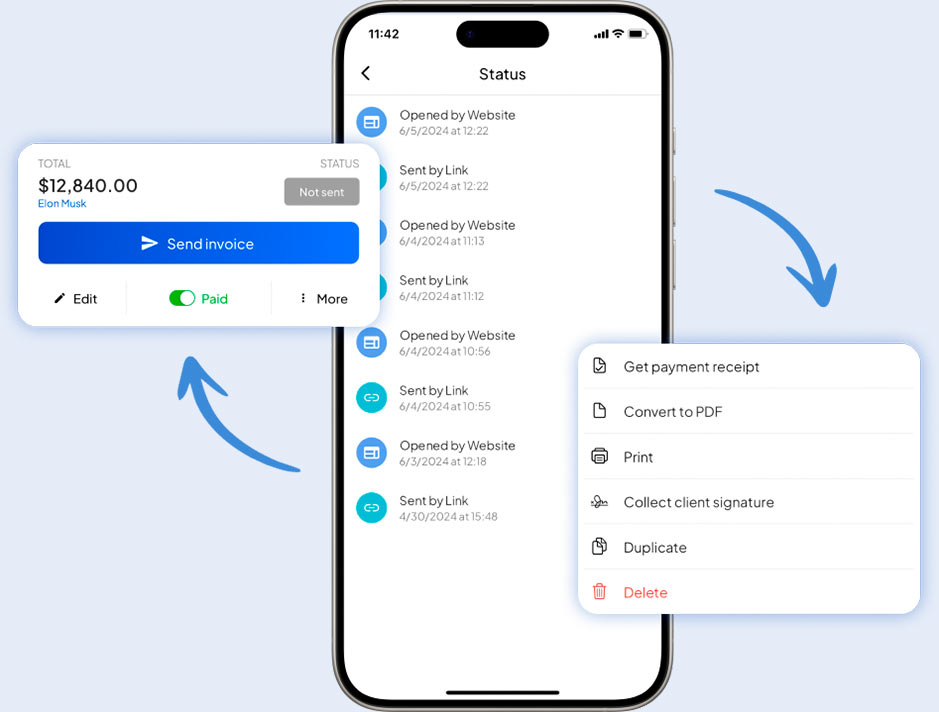 features invoices