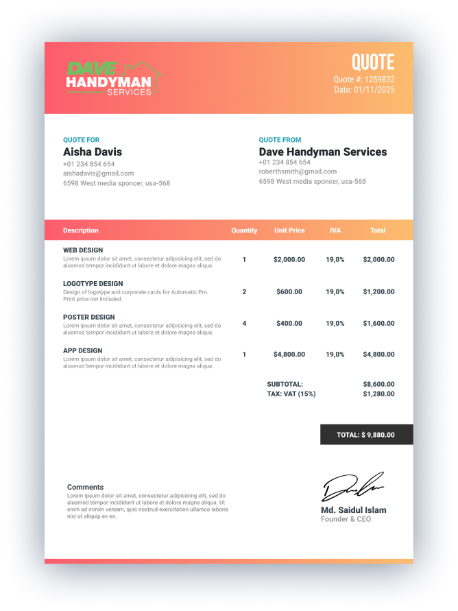Online Client Signature