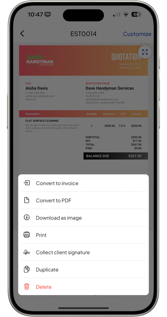 Quote To Invoice