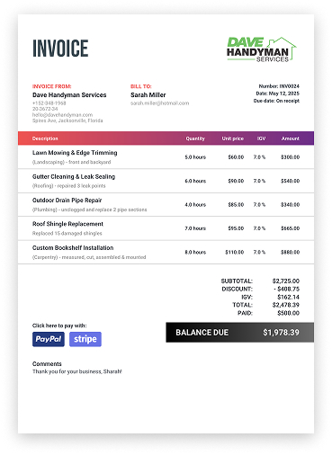 Invoice Template - Modern
