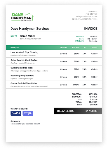 Invoice Template - Standard
