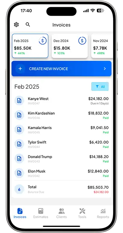 Invoice Fly Mobile App