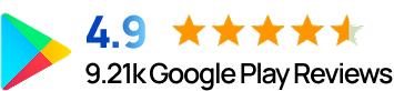 4.9 from 5 valoration in google play reviews
