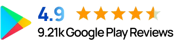 4.9 from 5 valoration in google play reviews