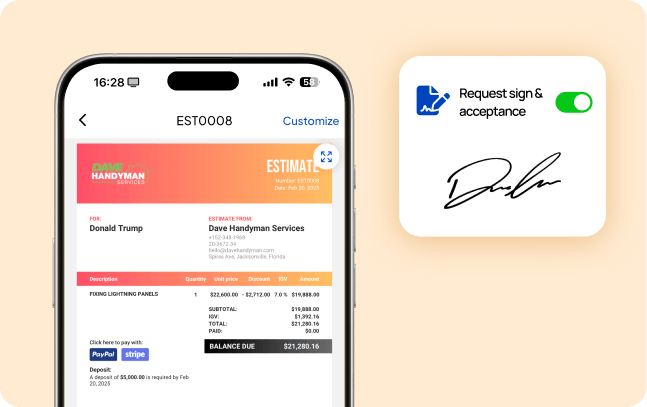 E-Signatures - Estimates App