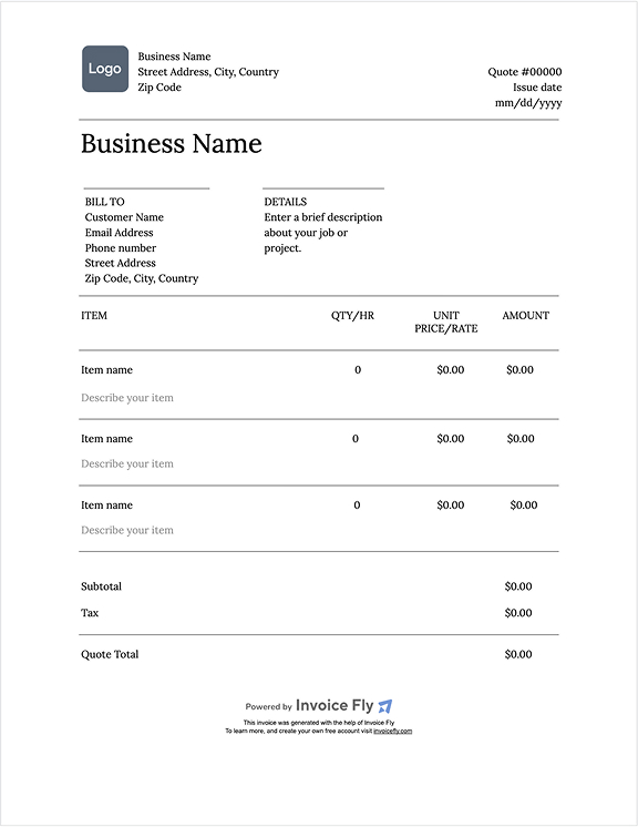 Quote Template - Basic