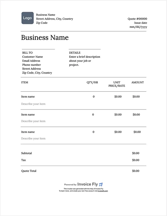 Quote Template - Basic
