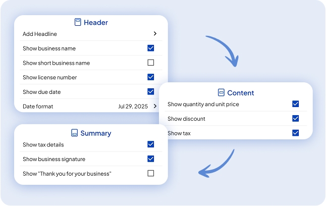 Invoice Template Options