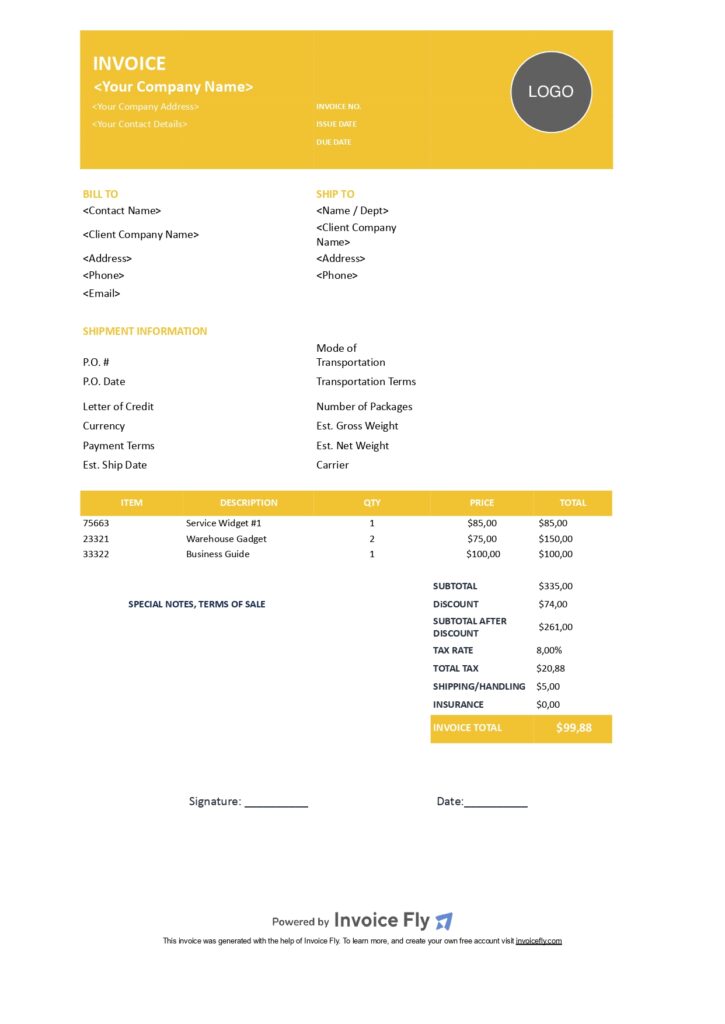 commercial-free-invoice-template-yellow