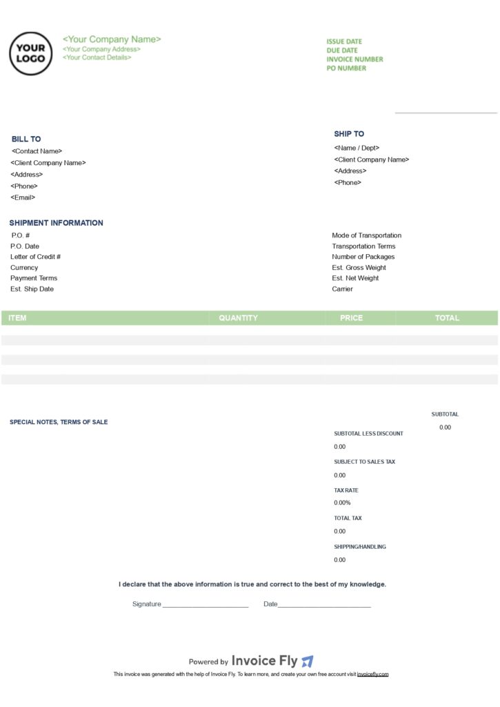 contractor-free-invoice-template-green