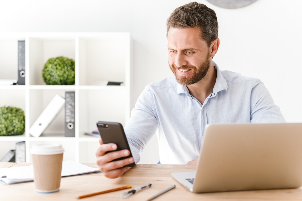 Contractor receiving a secure bank transfer payment from client