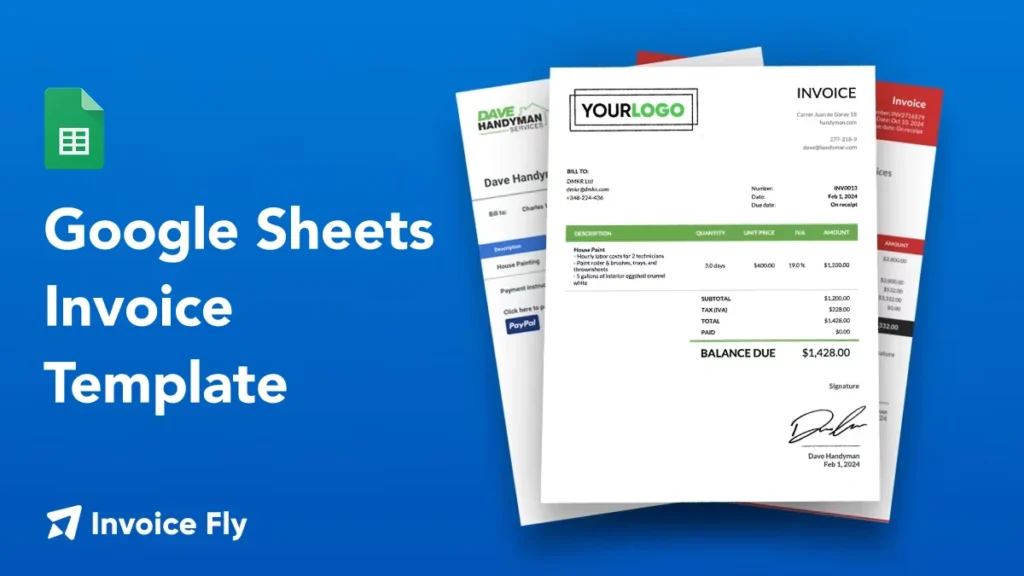 invoice template for google sheets