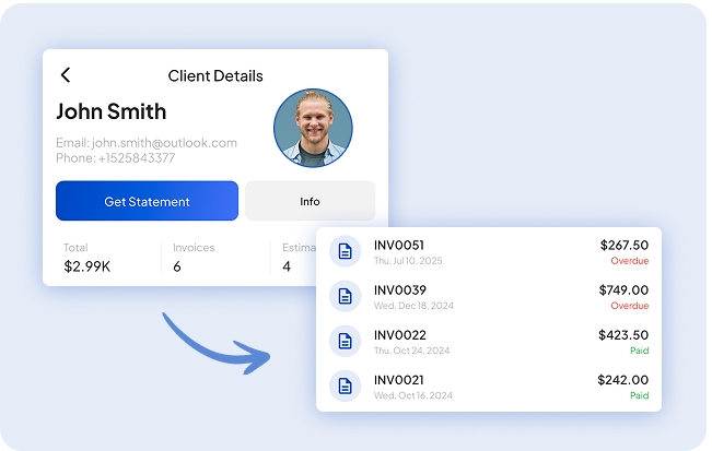 Manage your invoices by client