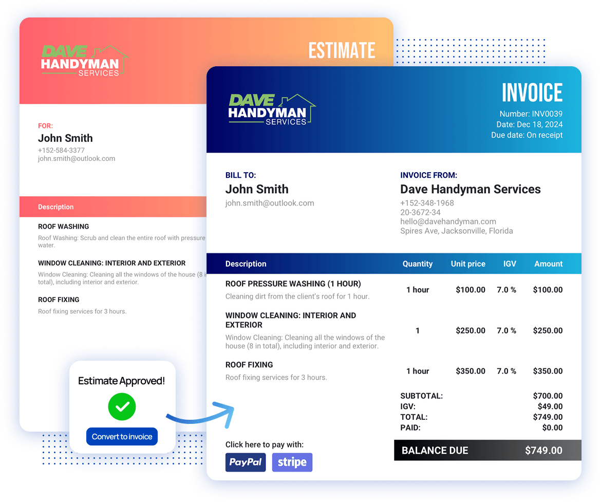 Send Invoices and Estimates - Header Image