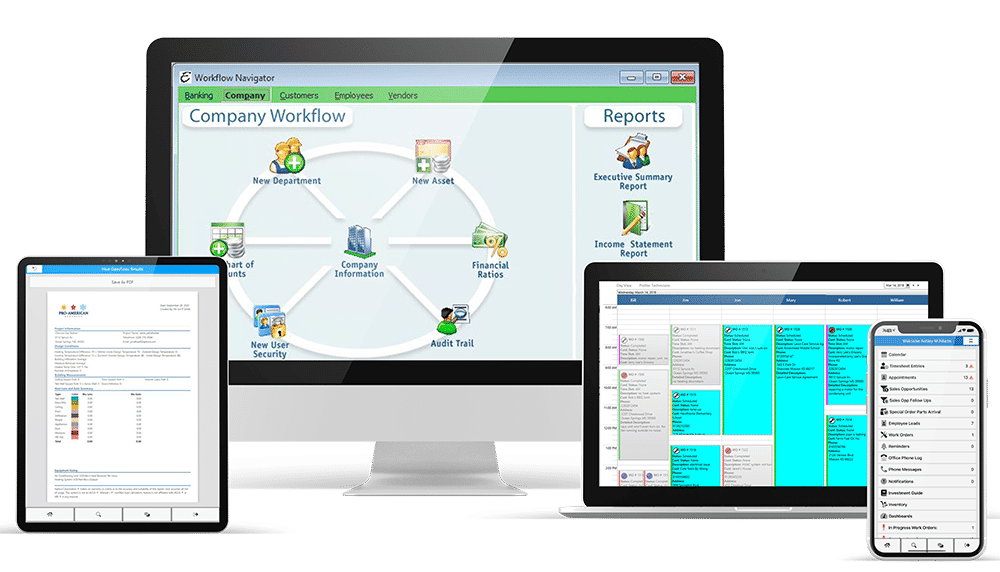 Aptora HVAC CRM Software - Dashboard