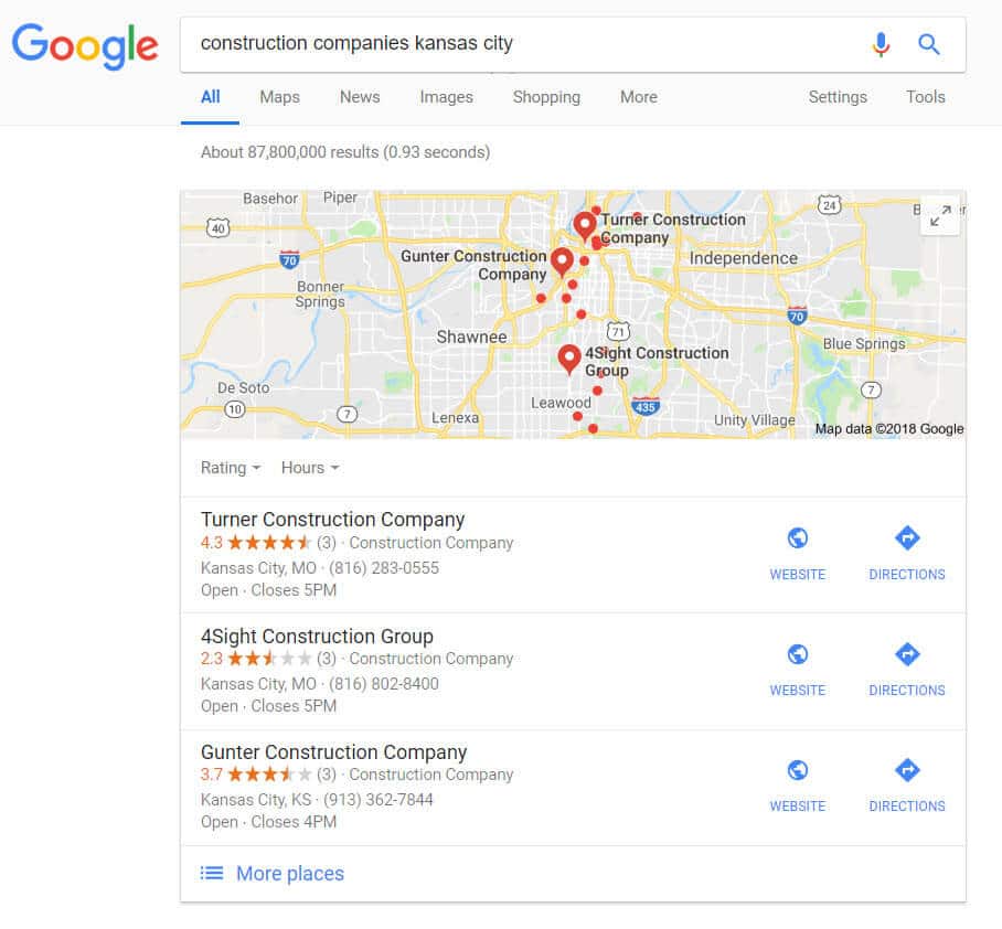 Local SEO for construction businesses.