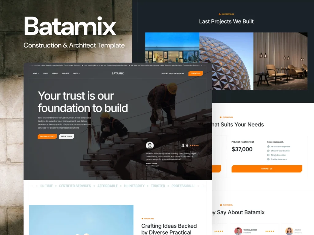 Construction project portfolio example
