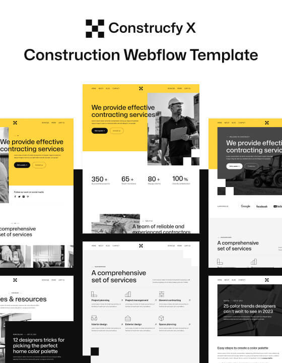 Construction website template options