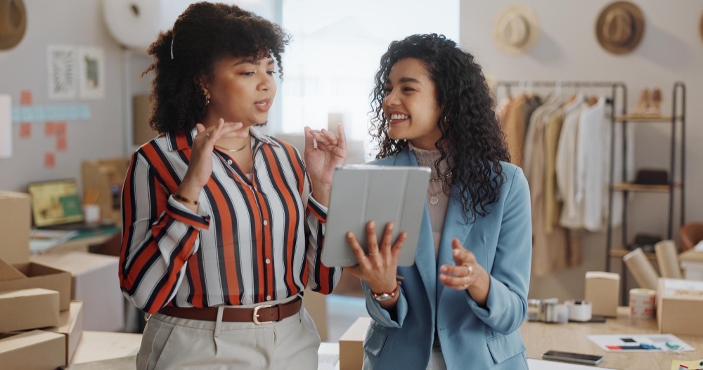 Small business owner launching a social media campaign to attract new customers