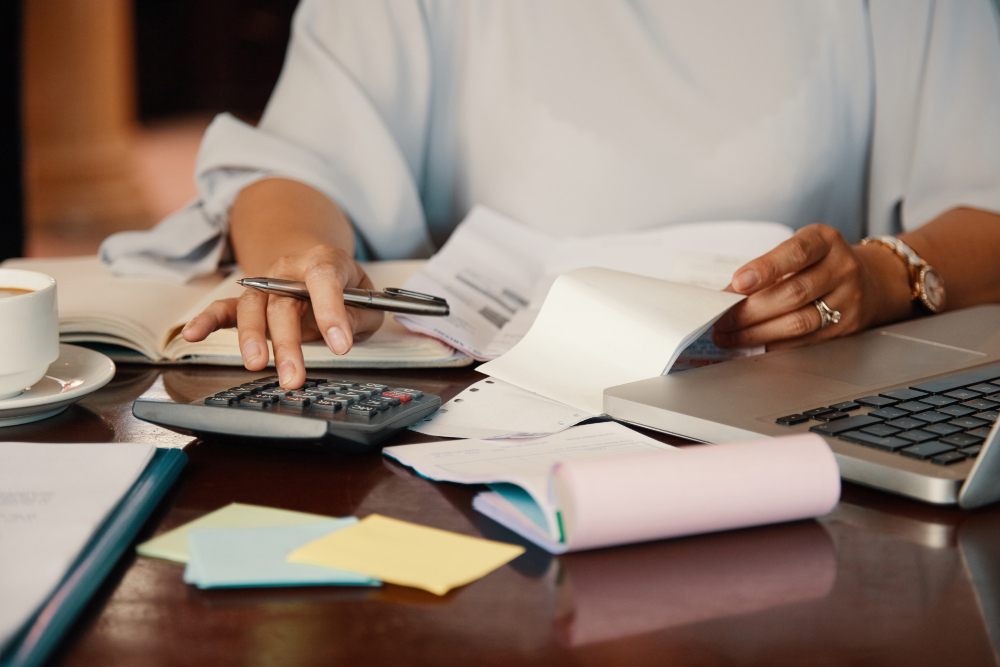 Accountant calculating salary