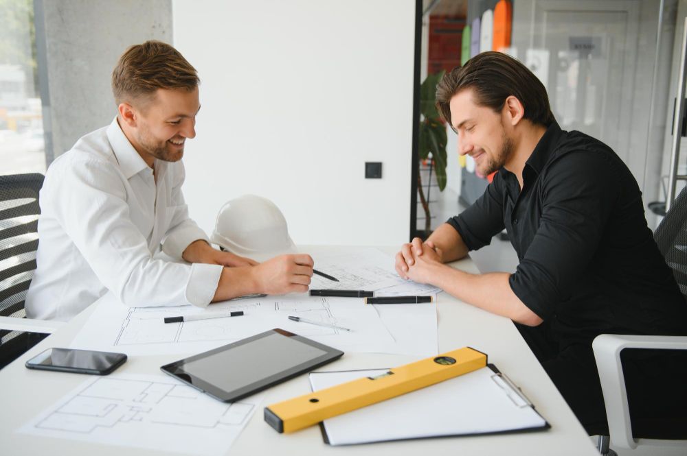 contractor meeting with clients
