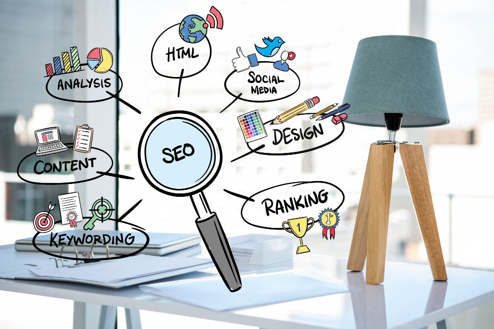 SEO concept sketch for landscaping