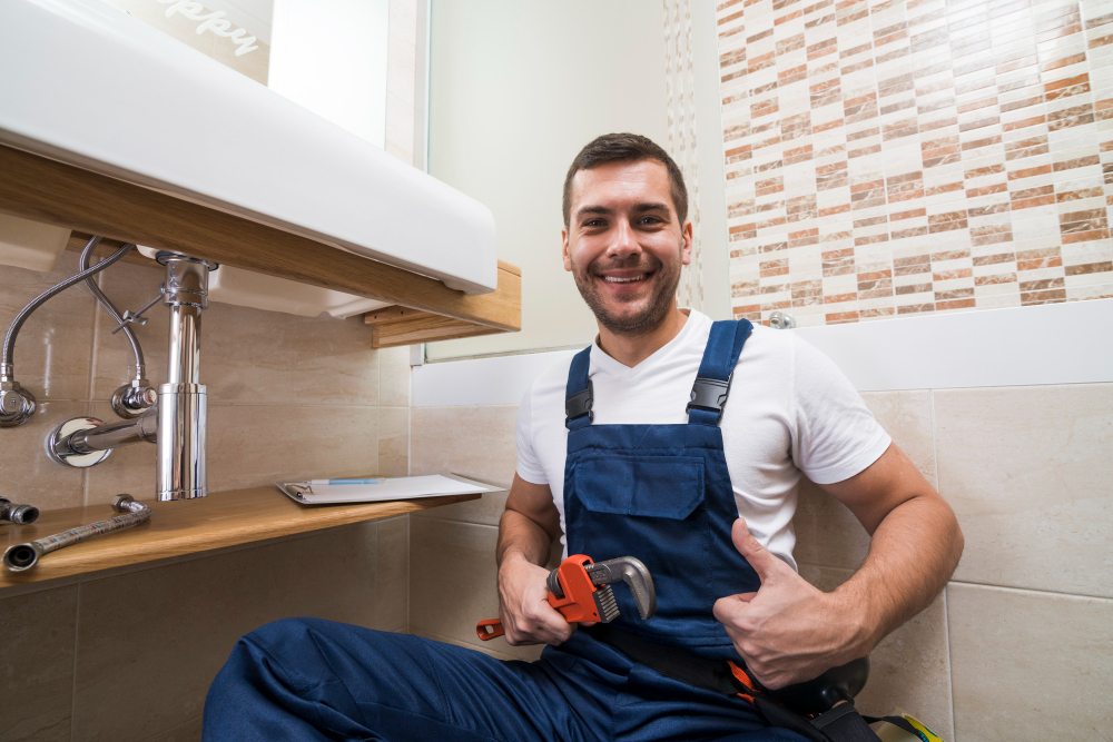 plumber repairing pipe