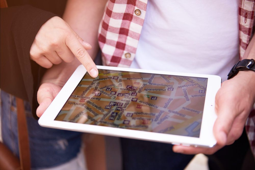 service area map on tablet