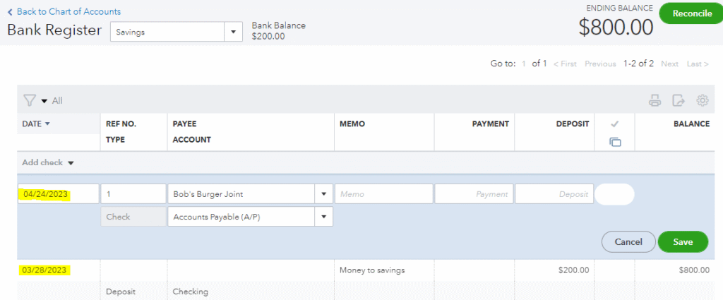 quickbooks online accounts payable module
