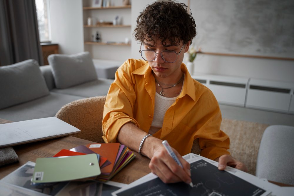 Student checking financial aid