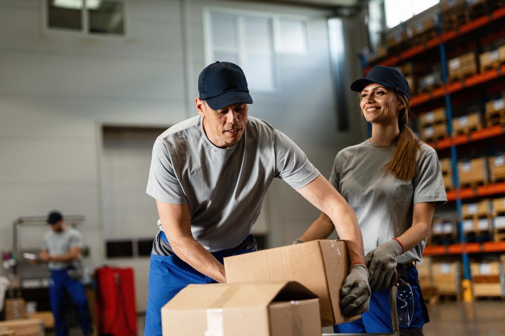 Warehouse staff receiving goods