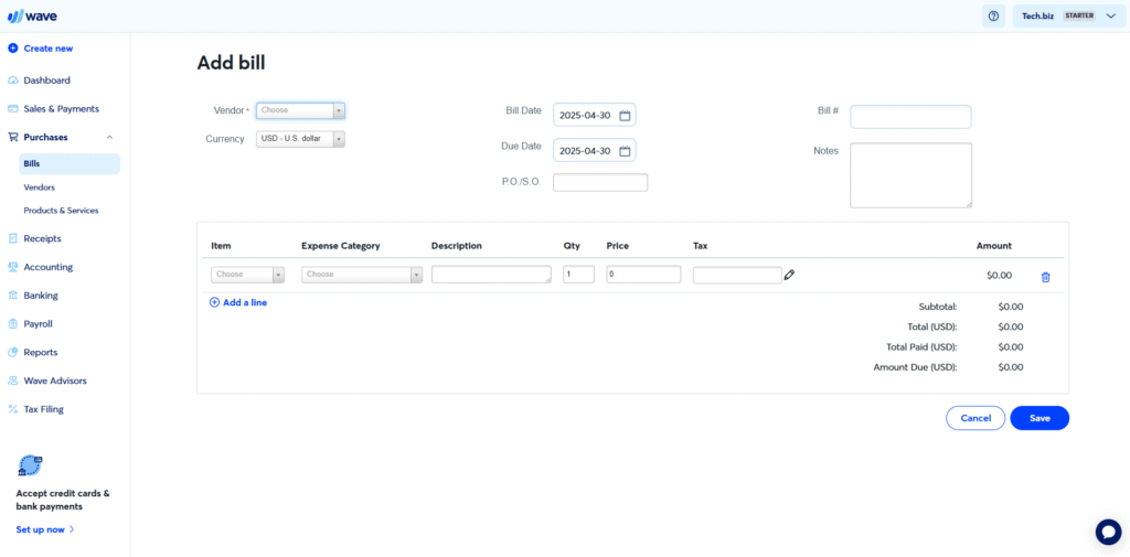 wave accounts receivable software