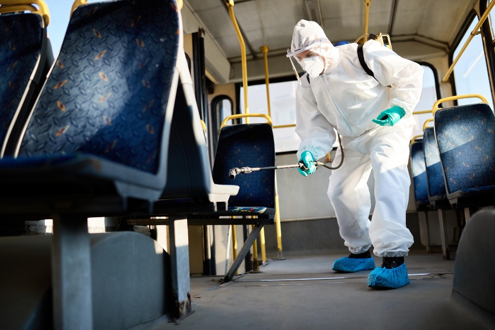 commercial pest control treatment on public transportation