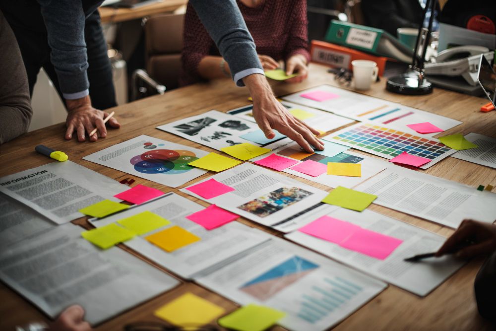 Business team brainstorming marketing strategy and lead generation ideas