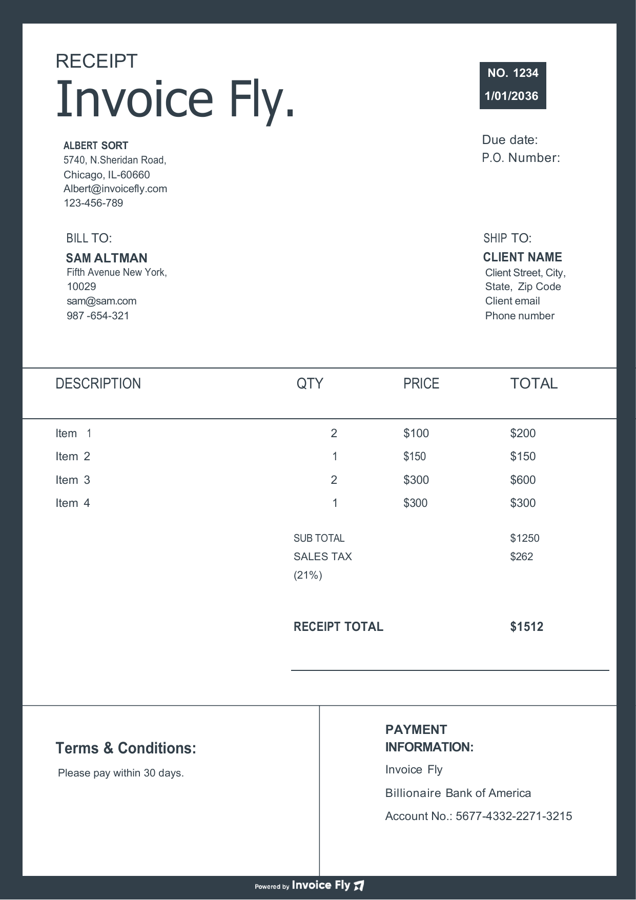 Modern Azure Receipt Template