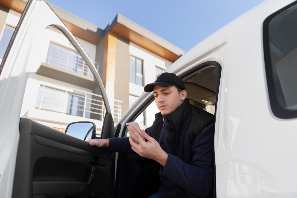 plumber creating on site plumbing estimate and invoice in mobile app