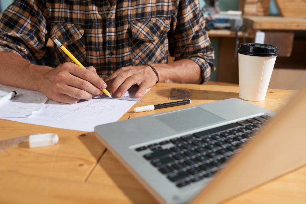 content writer creating seo friendly service pages and blog posts for contractor marketing