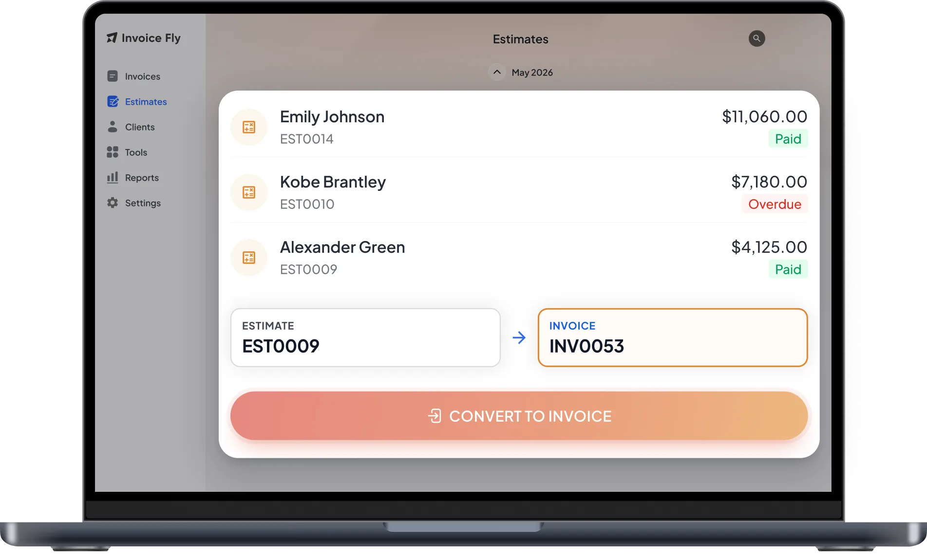 Send estimates your clients approve in one tap