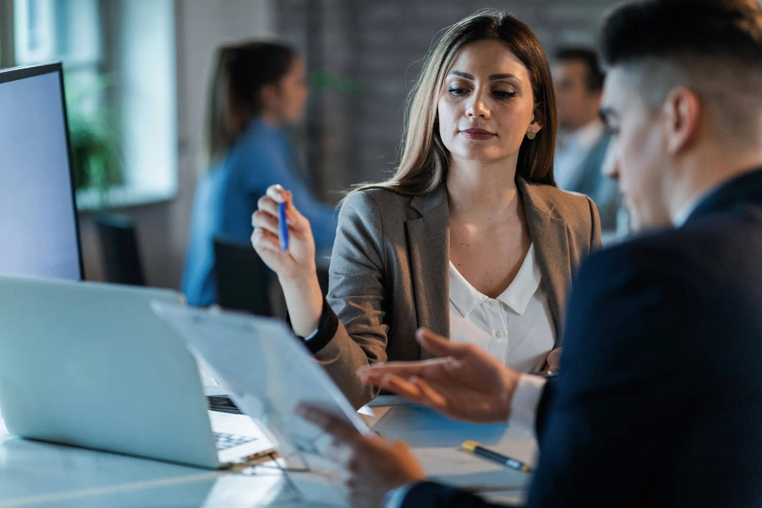 Consultant meeting a client