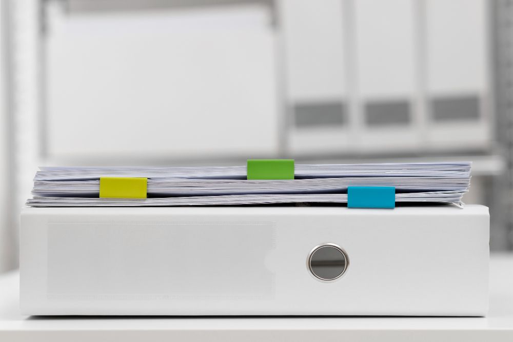 bookkeeper organizing business financial records