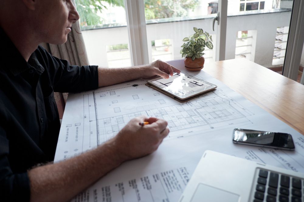 construction professional creating a cost estimate