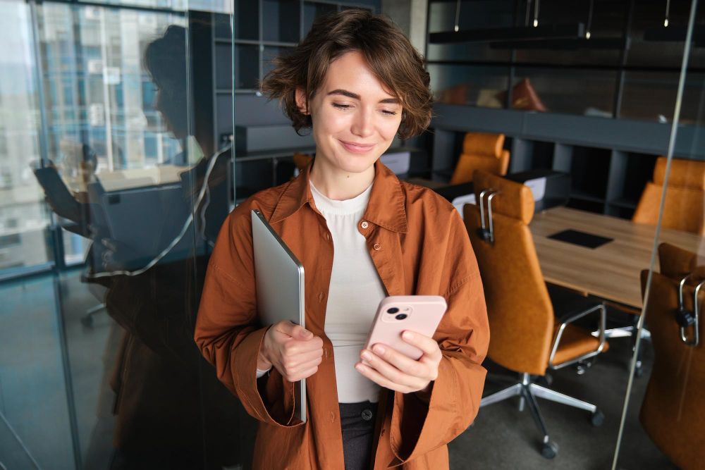 small business owner sending a project estimate