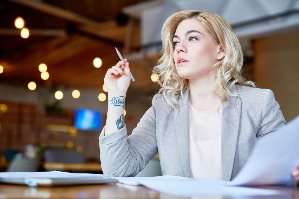 professional creating a sales quotation