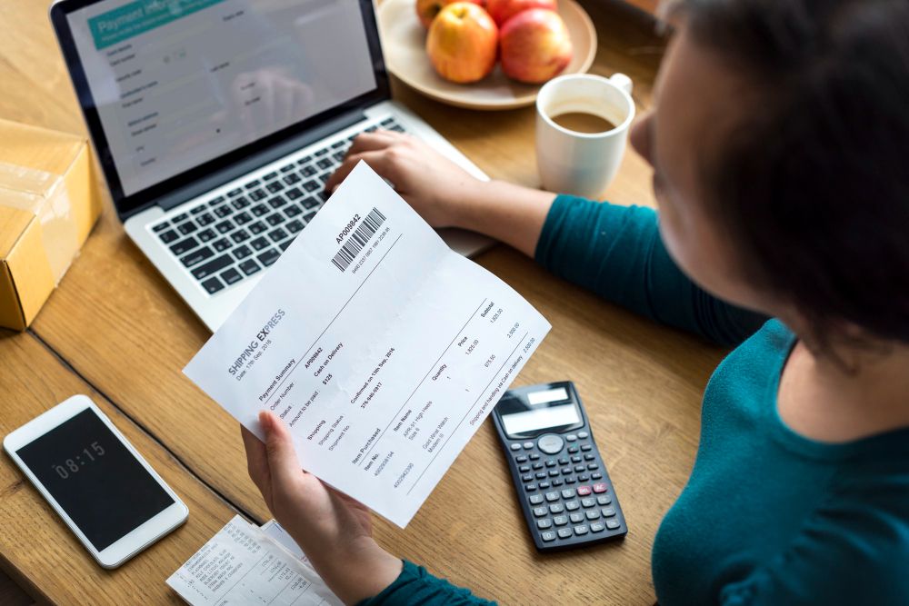 business owner organizing digital receipts