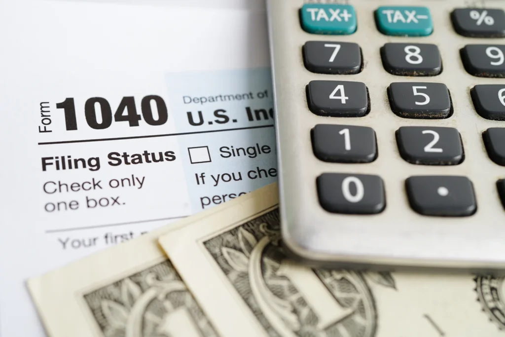 Screenshot of the IRS estimated taxes payment calculator interface.